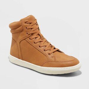NEW! Men's Travis High Top Lace-Up Sneaker Boots, Cognac Brown- Goodfellow